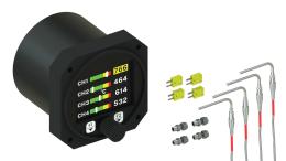 4-Channel Digital Pyrometer Gauge + EGT Probes Kit